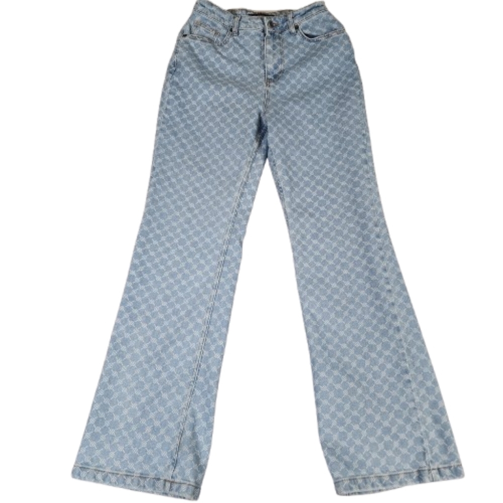 Daily Paper Monogram Denim Jeans Straight Leg High Waist Womens Small